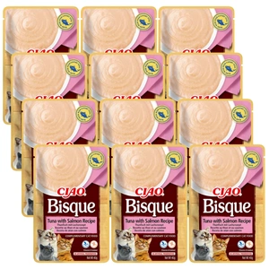 INABA Cat Ciao Bisque - tunča un laša garšas papildbarība kaķiem 40g