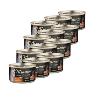 Miamor Feine Filets in jelly - mitrā kaķu barība ar tunci un olu 100g bundža