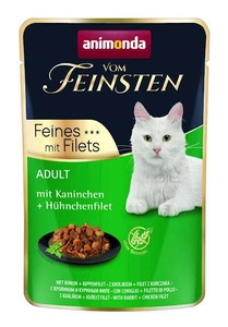 ANIMONDA Cat Vom Feinsten Adult Rabbit + vistas fileja 85g paciņa