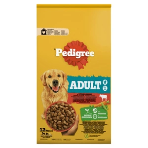 PEDIGREE® Adult 12 kg ar liellopu gaļu - sausa pilnvērtīga barība pieaugušiem lieliem un vidēja lieluma suņiem