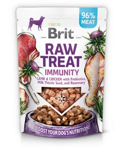 BRIT CARE Dog Raw Treat Immunity Lamb & Chicken ar probiotikām, piena dadžu sēklām un rozmarīnu 40g