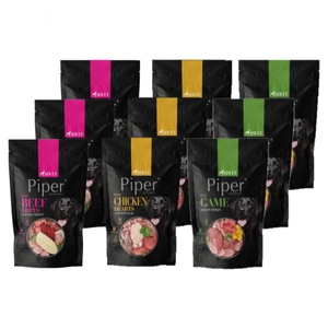 DOLINA NOTECI Piper suņiem ar vistas sirsniņām un spinātiem 500g