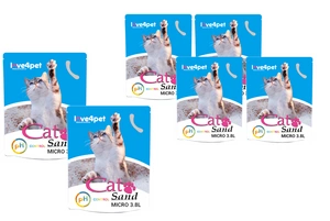 Silikona kaķu pakaiši Sand Micro - PH Control 6x3,8 l (maina krāsu, lai konstatētu agrīnas slimības pazīmes)