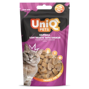UNIQ PETS kaķu našķi - mīkstas sirsniņas ar vistas gaļu 50g