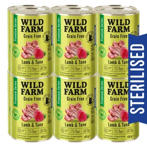 WILD FARM Premium Grain Free Lamb and Tuna 400g - barība sterilizētiem kaķiem bez graudiem