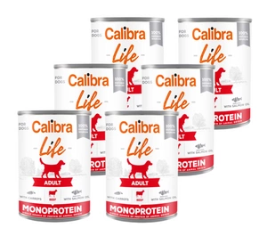 CALIBRA Dog Life Adult Liellopu gaļa ar burkāniem 6x400g