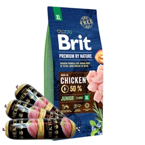 BRIT Premium By Nature Junior XL 15kg + Hector putnu bar 3x900g