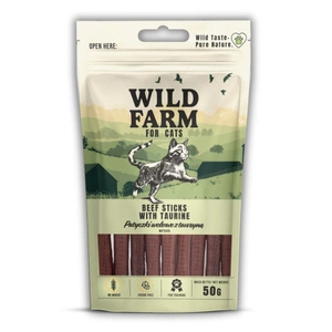 WILD FARM liellopa gaļas pīrādziņi ar taurīnu 50g kaķu našķi