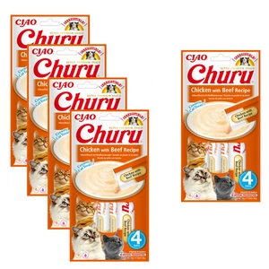 INABA Churu Vistas un liellopa gaļas garšas kārums kaķiem 20x14g