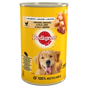 PEDIGREE Adult bundža 400g - mitrā suņu barība ar vistas gaļu un dārzeņiem želejā