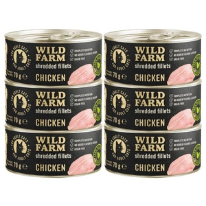 WILD FARM Fillets Chicken 70g - mitrā kaķu barība bez graudiem, fileja buljonā