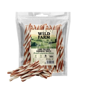 WILD FARM Sviestmaize ar jēra gaļu un mencu 500g suņu našķi