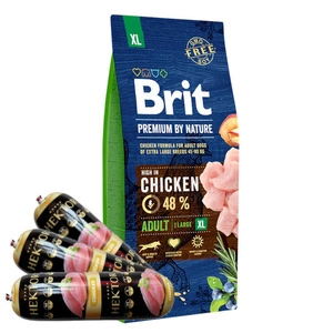 BRIT Premium By Nature Adult XL 15kg + Hector putnu gaļas batoniņš 3x900g