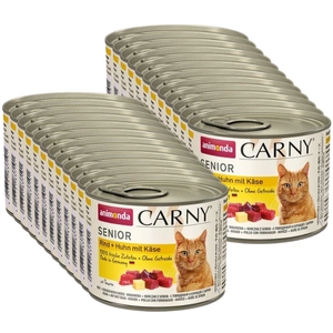 ANIMONDA Cat Carny Senior garša: vistas ar sieru 200g x12