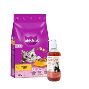 WHISKAS Adult 3,8 kg - sausā barība pieaugušiem kaķiem, ar gardu vistas gaļu