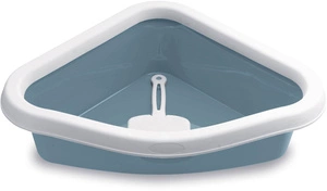 Sprint Stūra atkritumu urna, balta/zilā krāsā, 40 x 56 x 14 cm, Stefanplast