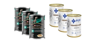 PURINA Veterinary PVD LV Kuņģa un zarnu trakta diēta (suņiem) 3x400g + ENZO VET Zarnu diēta suņiem ar jēra gaļu 3x400g