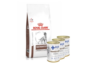 ROYAL CANIN Gastro Intestinal mēreni kaloriska GIM23 2kg + ENZO VET Zarnu diēta suņiem ar jēra gaļu 3x400g