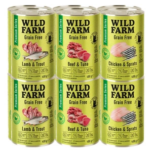 WILD FARM Premium Grain Free Lamb and Trout 400g - barība kaķiem bez graudiem