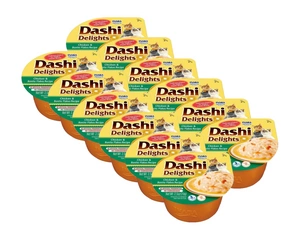 Inaba DASHI papildbarība kaķiem - ķemmīšgliemežu un vistas gaļas garšas buljons 12x70g