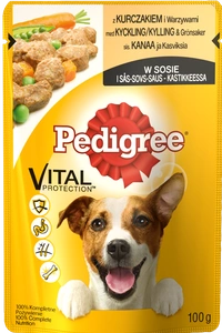 PEDIGREE Adult paciņa 100g - mitrā barība suņiem ar vistas gaļu un dārzeņiem mērcē