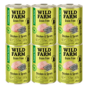 WILD FARM Premium Grain Free Chicken and Sprats 400g - barība kaķiem bez graudiem