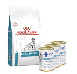 ROYAL CANIN Anallergenic AN18 8kg + 3x ENZO VET Hipoalerģiska diēta ar tītaru gaļu suņiem 400g