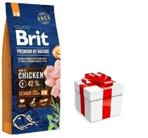 BRIT Premium By Nature Senior S+M 15kg + barība suņiem