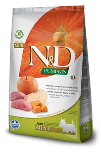 Farmina N&amp;D Pumpkin Grain Free suņu ābolu un ābolu šķirnes suns BOAR AND APPLE ADULT MINI 7kg