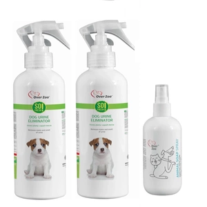 OVER ZOO Tik svaigs! DOG URINE ELIMINATOR Noņem urīna traipus un smaku 250ml