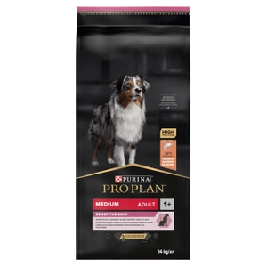 Purina Pro Plan Medium Adult Sensitive Skin Optiderma, lasis un rīsi 14kg