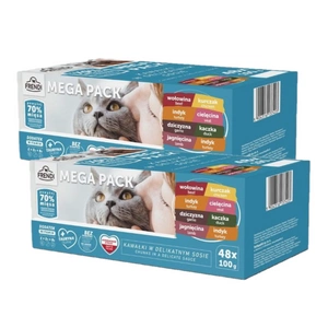 Frendi maisiņi kaķiem gaļas garšas mērcē 48x100g