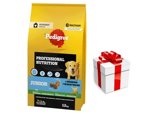 PEDIGREE® Junior Professional Nutrition 12 kg ar mājputnu gaļu un dārzeņiem - sausā pilnvērtīgā barība lielo un vidējo šķirņu kucēniem