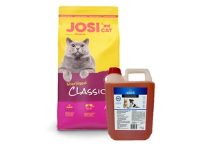 JOSERA JosiCat Classic Sterilizēts 10kg + LAB V Laša eļļa suņiem un kaķiem 5000ml