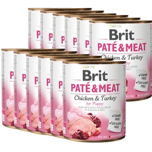 BRIT PATÉ & MEAT CHICKEN & TURĶIJA PIENIEM 800g