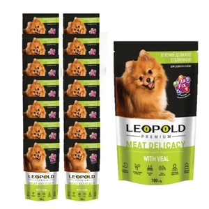Leopold Premium ar teļa gaļu 5x100g - 65% gaļas - sunim