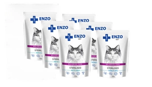 ENZO VET Sterilizēts ar teļa gaļu mērcē un tītaru želejā 6x100g
