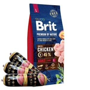 BRIT Premium By Nature Adult L 15kg + Hector mājputnu bar 3x900g