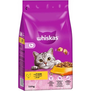 WHISKAS Adult 3,8 kg - sausā barība pieaugušiem kaķiem, ar gardu vistas gaļu