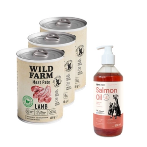 Wild Farm pastētes jēra gaļa 400g bez glutēna suņu barība