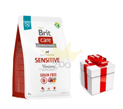 BRIT CARE Grain-Free Sensitive Venison 3kg + barība suņiem