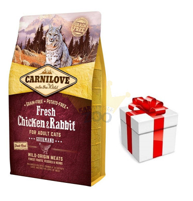 Carnilove Fresh Chicken Rabbit Adult Cat 6 kg + Cat Surprise