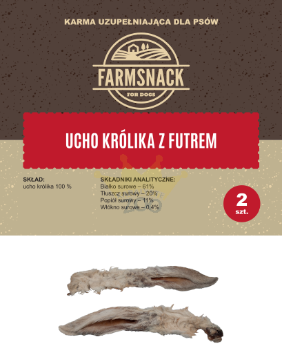 FarmSnack Truša auss ar kažokādu 2 gab