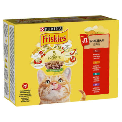 PURINA Friskies Kaķu gaļa mērcē MIX Flavours 12x85g