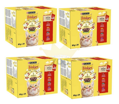 PURINA Friskies Kaķu gaļa mērcē MIX garšas 96x85g