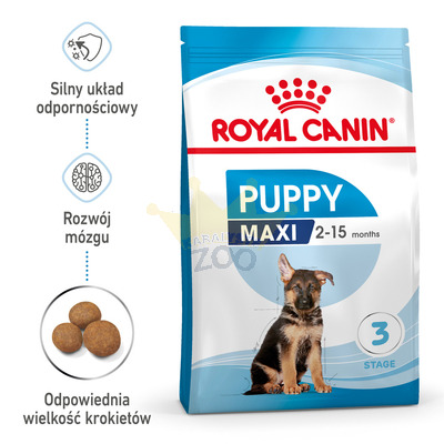 ROYAL CANIN Maxi Puppy 15kg sausā barība kucēniem no 2 līdz 15 mēnešiem, lielām šķirnēm