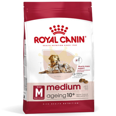 ROYAL CANIN Medium Ageing 10+ 15kg sausā barība nobriedušiem suņiem, vecākiem par 10 gadiem, vidējām šķirnēm