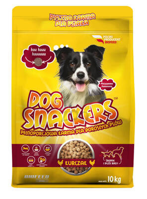 Suņu barība Dog Snackers ar vistas gaļu (vidējām un lielām šķirnēm) 10 kg