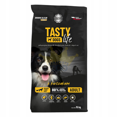 Tasty Dogs Life barība su vistas gaļu 15 kg (vidējas un lielas šķirnes)