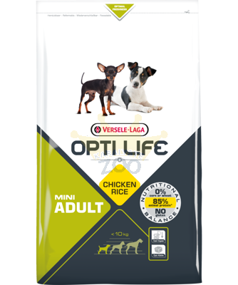 VERSELE-LAGA Opti Life Adult Mini 7,5kg - ar vistu - mazām šķirnēm